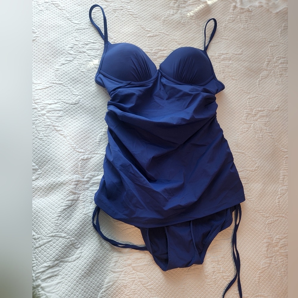 Blue Swimsuit with Adjustable Straps